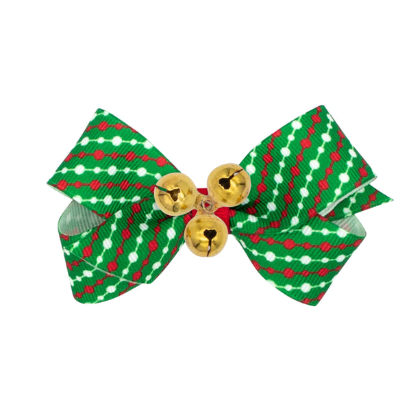 Christmas Mini Hair Bow with Bells