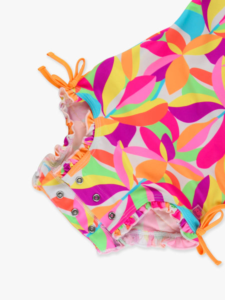 Neon Tropical Long Sleeve One Piece Rash Guard