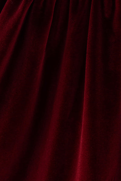 Maroon Velvet Bow Dress