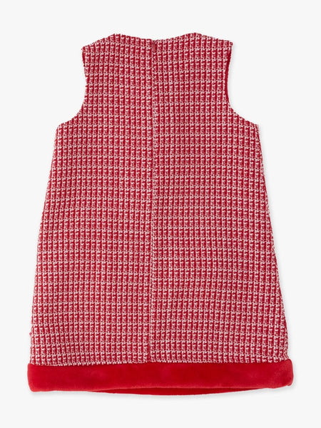 Charming Shimmer Tweed Bow Dress