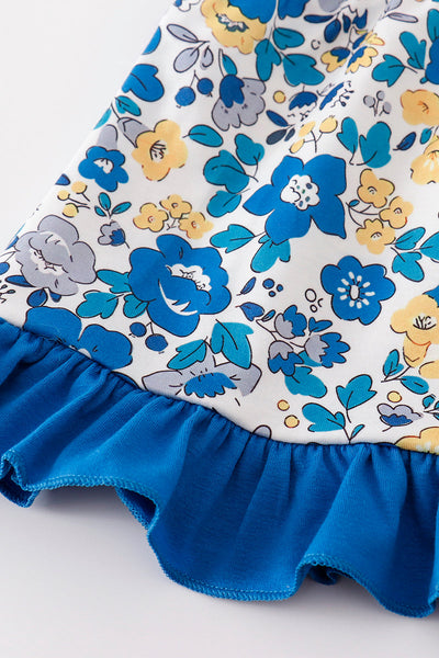 Blue Blooming Top & Bloomer Set: 2T