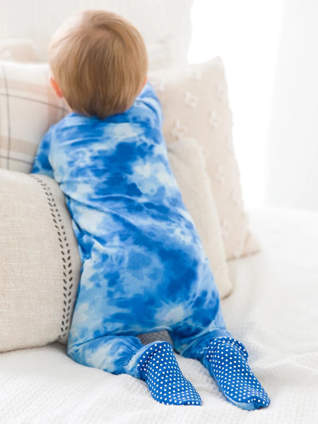 Tie Dye One Piece Zipper Footie Pajama (Variety of Color)