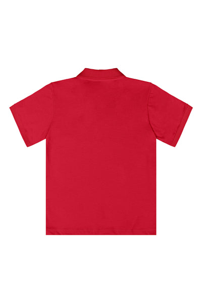 Red Jersey Polo Shirt: 3T