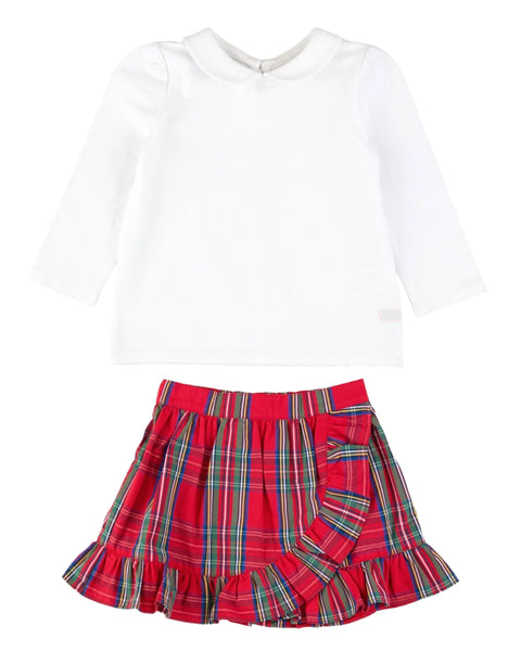 Holiday Plaid Ruffle Wrap Skirt