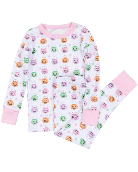 Pink Pumpkin Candy Pail Pima Pajama