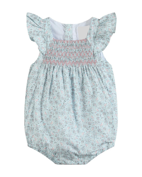 Floral Dove Smocked Romper