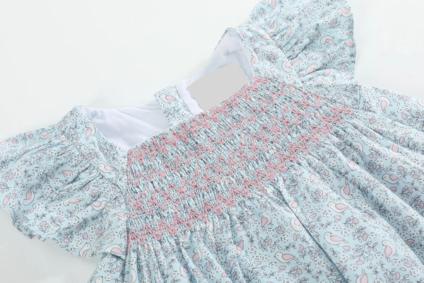 Floral Dove Smocked Dress