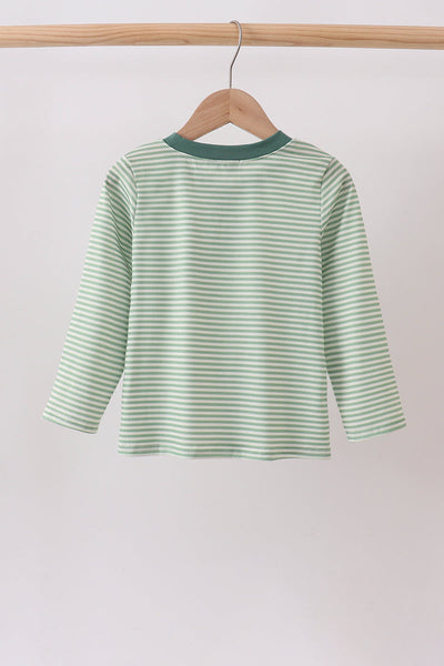 Green Stripe Pocket Top