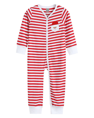 Santa Stripe Flap Pajamas (Flat or Ruffle)