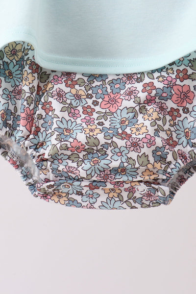 Floral Bow Bubble Romper