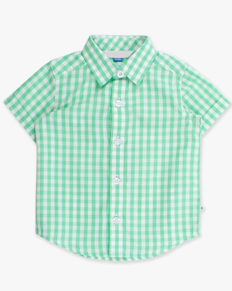 Gingham Woven Button-Down Shirt