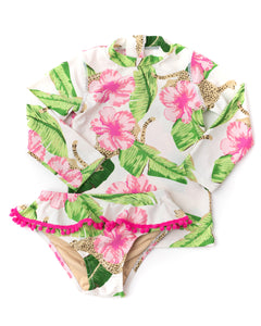 Botanical Leaves Rashguard Swim Set