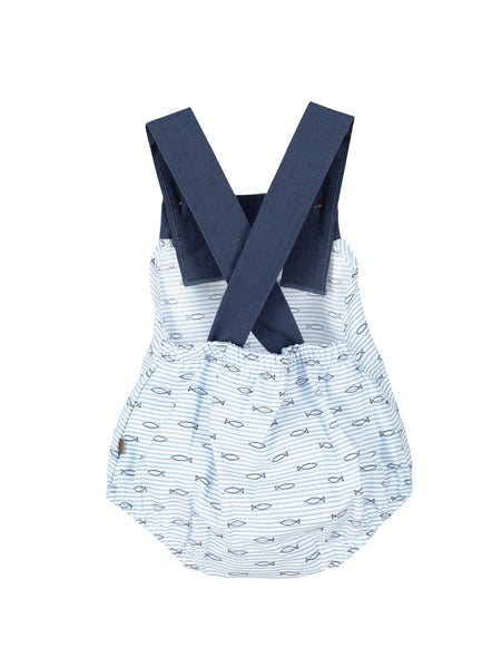 Fish Navy Bubble Romper