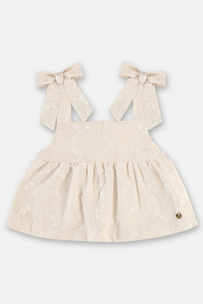Flower Embroidered Woven Set: 3T
