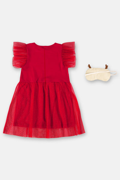 Chic Rudolph Night Dress with Sleep Mask