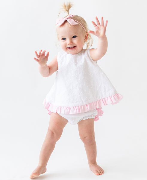 Swiss Dot Swing Top and Bloomer Set