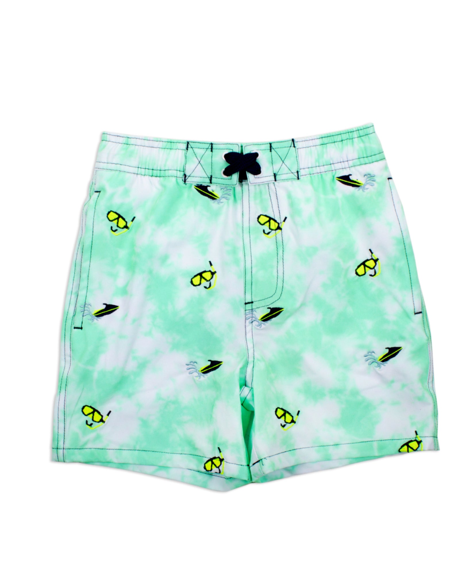 Snorkel & Jet Skis Embroidered Swim Trunk