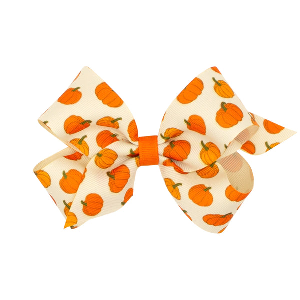 Pumpkin Hair Clip Bows (Variety of prints & size)