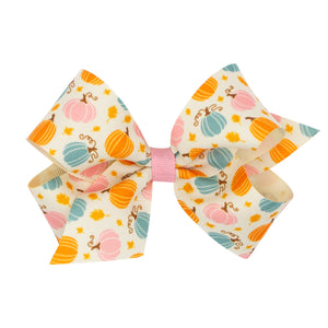 Pumpkin Hair Clip Bows (Variety of Prints & Size)