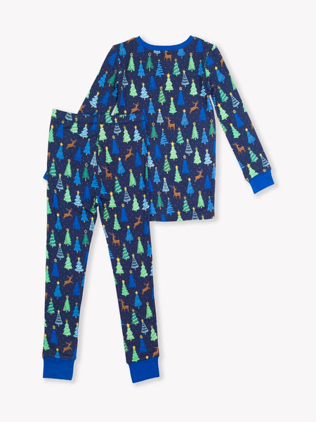 Merry Pines Blue Pajama Set