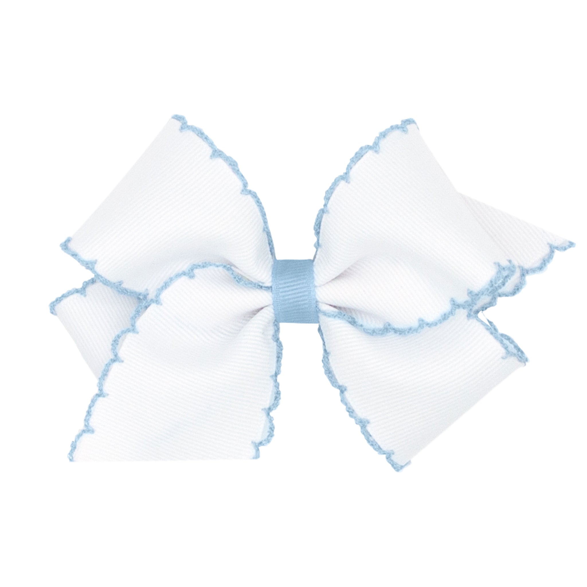 Hair Bow with Contrasting Moonstitch Edges and Wrap (Mini, Small & Medium)