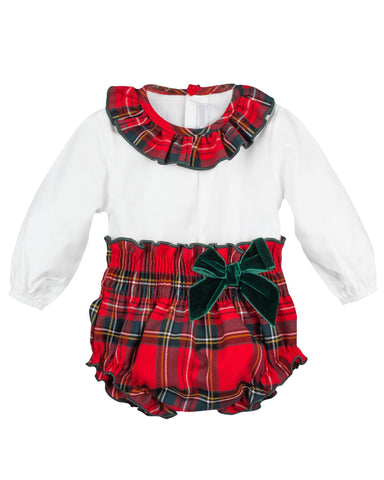 Red & Green Tartan Top and Bloomer Set