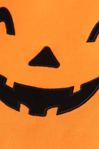 Jack O Lantern Embroidery Pajama Set: 12m