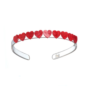 Mini Glitter Hearts Acrylic Headband (Variety of Colors)