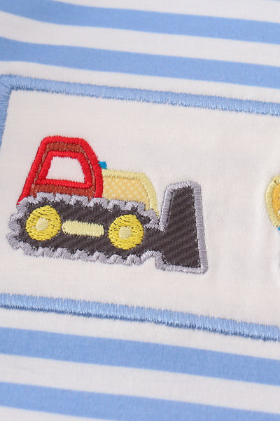 Trucks Embroidery Romper: 6m