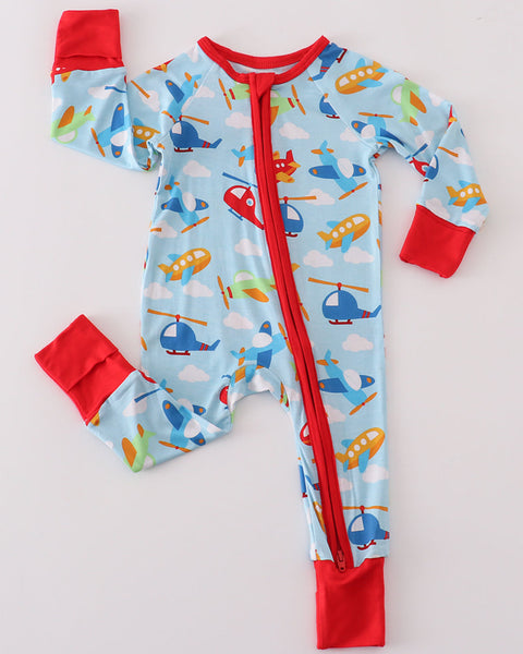 Helicopter & Planes Bamboo Zipper Pajama