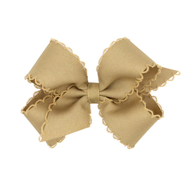 Hair Clip Bow with Matching Moonstitch Edge (Mini, Small & Medium Size)