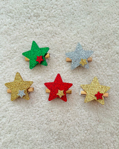 Glitter Resin Stars Hair Clip