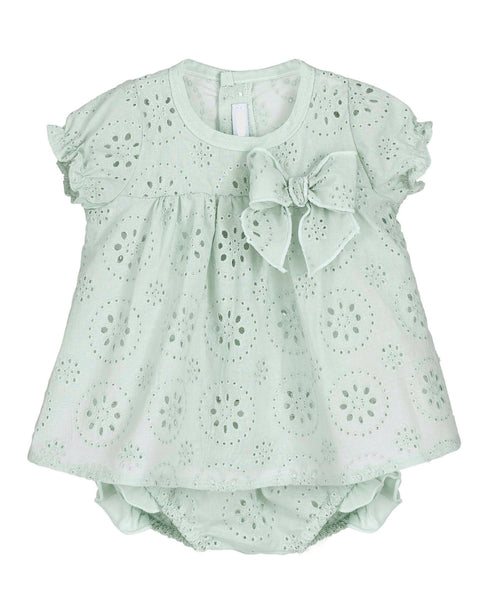 Eyelet Pale Green Dress with Bloomer