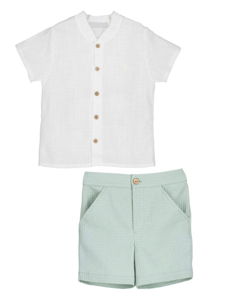Linen Pale Green Boy Set