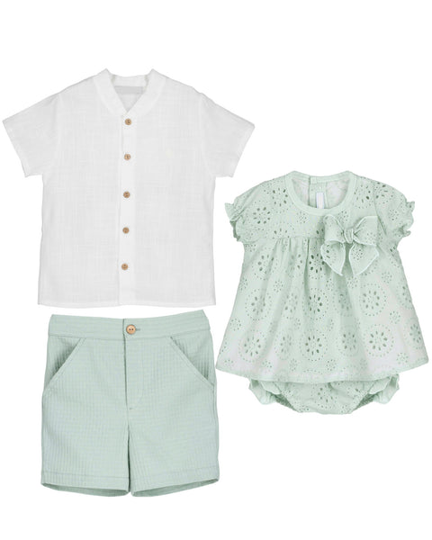 Linen Pale Green Boy Set