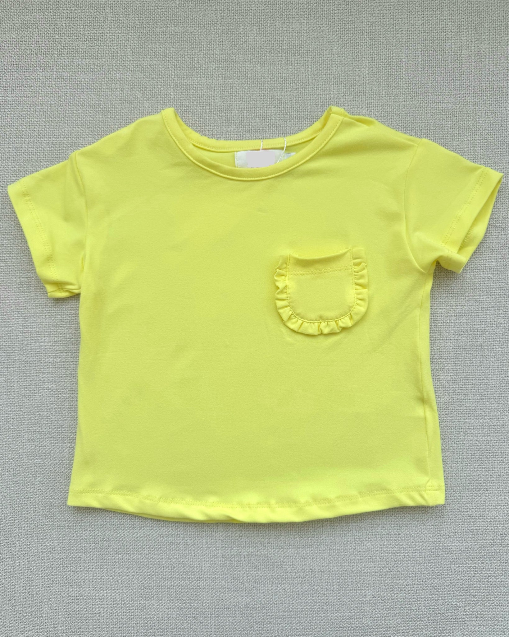 Yellow Ruffle Pocket Tee