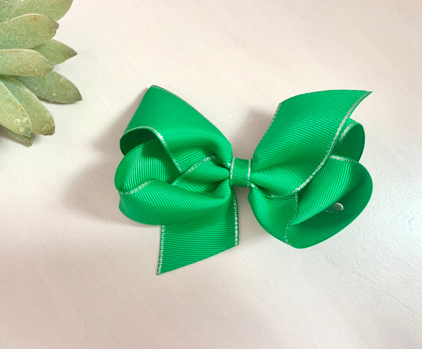 Metallic Edge Hair Bow (mini & Medium)