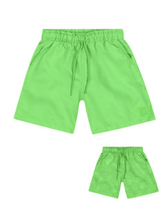 Neon Green Water Appearing Swim Shorts