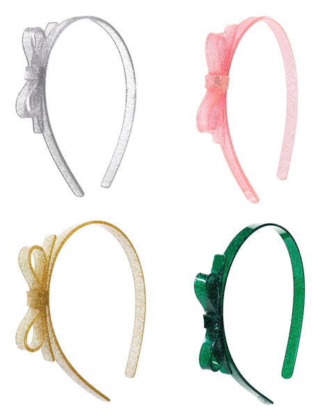 Thin Bow Glitter Headband (Variety of Colors)