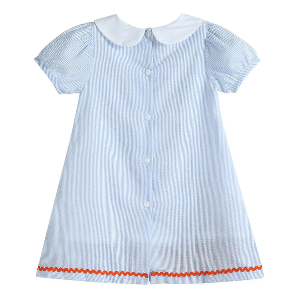 Light Blue Seersucker Pumpkin Dress