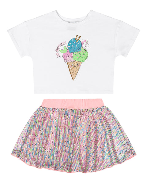 So Sweet Sequins Skirt Set