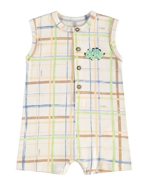 Triceratop Button-Up Romper