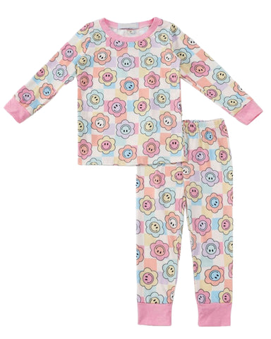 Cheerful Smiley Face Pajama Set