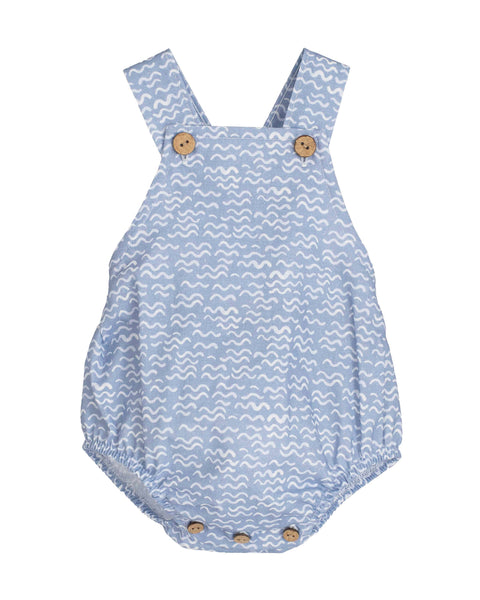 Blue Waves Bubble Romper
