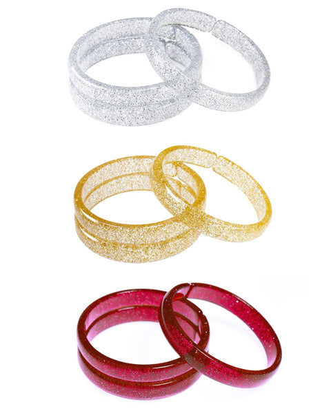 Glitter Bangles (Set of 3) - Variety of Colors