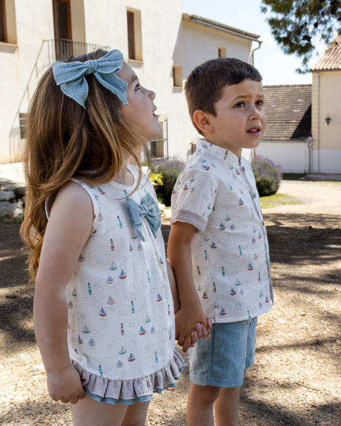 Nautical Dress with matching Bloomers