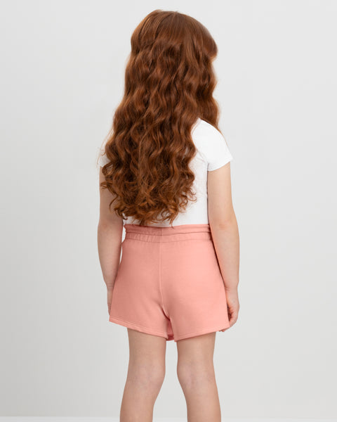Rhinestones Bow Pink Coral Skort Set