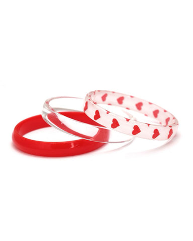 Heart Print Bangles Set