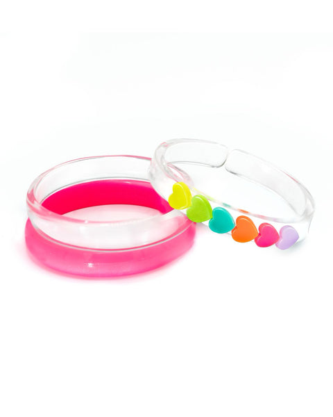 Neon Hearts Bangles Set