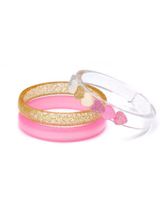 Heart Pearl Shades Mixed Bangle Set